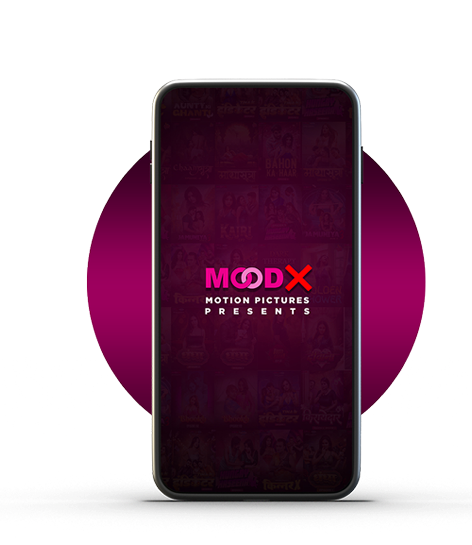 moodx Android app displayed on a phone